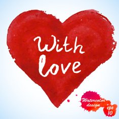 Watercolor heart isolated on white background N13