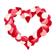 Heart of rose petals Vector illustration N2