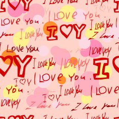 words "i love you" on pink background N8