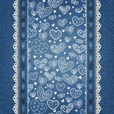Denim background with hearts pattern N5