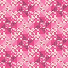 Seamless pattern patchwork with hearts