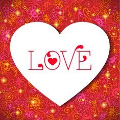 Romantic background with floral ornament and hearts N3