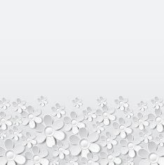 white valentines background with many flowers
