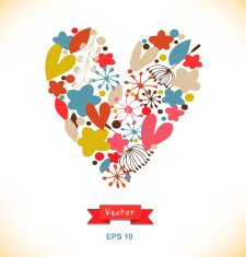 Vector decorative greeting card with doodle heart N2