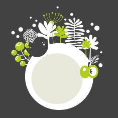 Round banner with spring nature N2