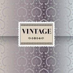 Vintage card with the stylized pomegranate against Silver