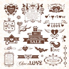 Set of Valentines Day design elements N11