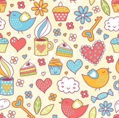 Romantic seamless pattern Valentine background N13