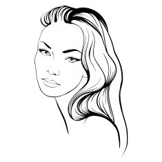 Beautiful woman with long hair sketch N2