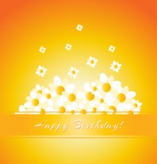 floral Happy Birthday background N2