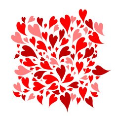 Red hearts background for your design N2