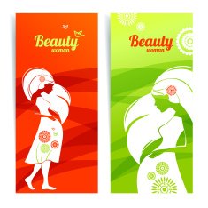 Banners with silhouette of pregnant woman