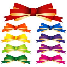 Bows collection isolated on white background