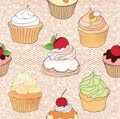 Pastry seamless retro pattern N2