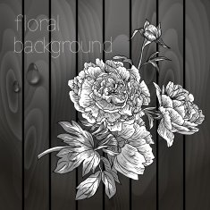 Beautiful flowers on a wooden texture N8