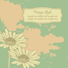Vintage floral card with chamomiles N2