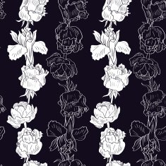 Seamless pattern with irises and roses N3