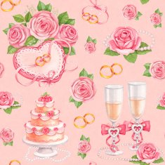 Artistic seamless pattern Watercolor wedding illustrations