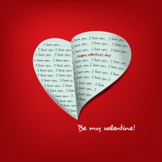 Message of heart for Valentine's day card