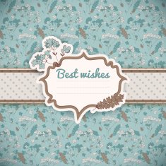Vintage flowers background Greetings card N7