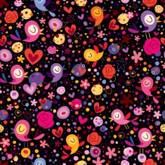 birds & flowers pattern N2