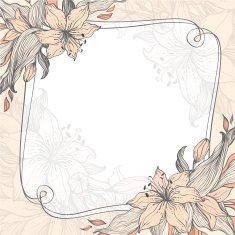 Stylish floral background with frame N2