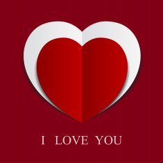 Red Heart paper background eps10 N5