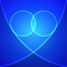 Heart in blue light