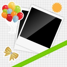 scrapbook elements with photos frame vector illustration N6