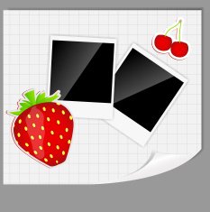 scrapbook elements with photos frame vector illustration N7