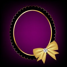 vintage frame with bow vector illustration N24
