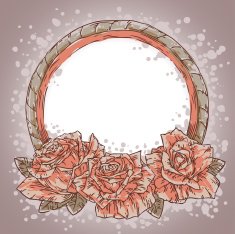 Retro frame with roses N4