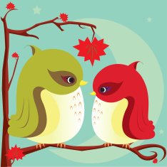 love birds dating in the woods at night