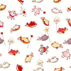 happy colour birds pattern