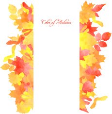 Floral template with autumn leaves by watercolor N3