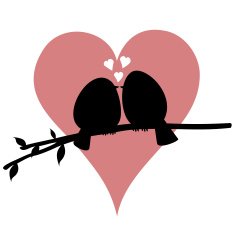 Kissing birdies on a branch N3