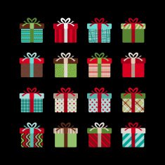 colorful gift box vector icon set