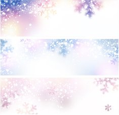 Snow christmas banners