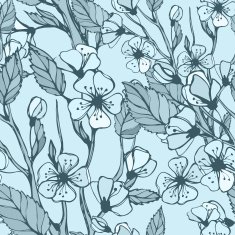 Blossoming Spring Branch Seamless Vector pattern N4