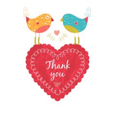 Thank you card with birds N8