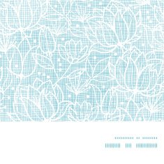 Blue lace flowers textile horizontal frame seamless pattern background