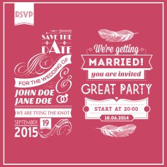 Wedding stamps pink