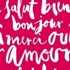 Seamless pattern of French words N3