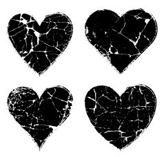 Heart on Industrial Grunge black & white texture Backgrounds