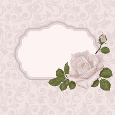 Summer vector vintage card with rose bouquet - Illustration