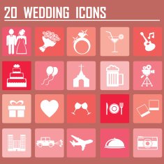 20 Wedding icon set