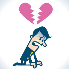 Man with broken heart