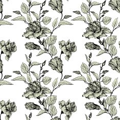 vintage vector floral seamless pattern N14