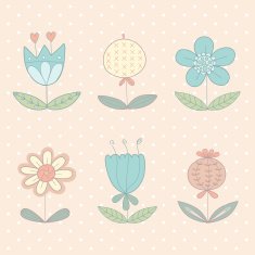 Set of cute colorful flowers N2