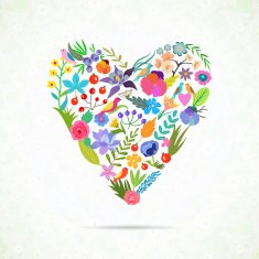 Beautiful floral heart Vector N2